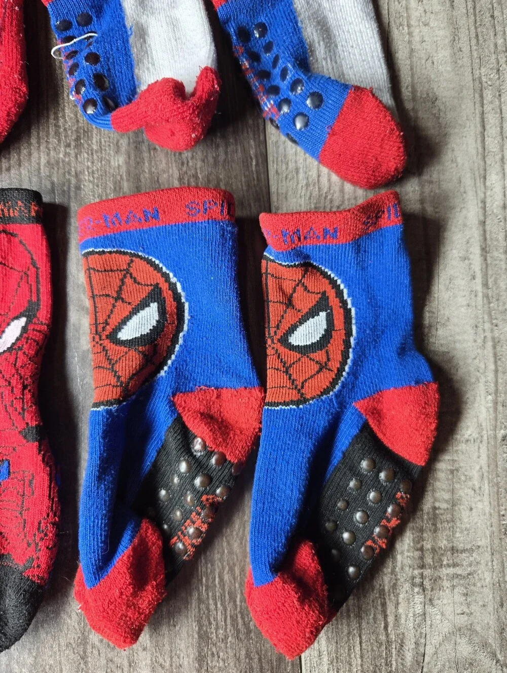 Marvel Spider‑Man Red & Blue Non‑Slip Socks Set – Boys 12m‑2T